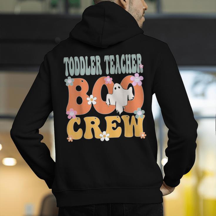 Toddler Teacher Boo Crew Ghost Groovy Halloween For Women Men's Hoodie Back Print, Groovy Teacher Hoodies, funny gift
