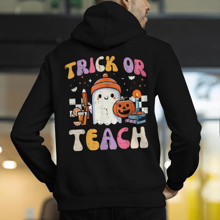 Trick Or Teach Ghost Teacher School Halloween Men Women Men's Hoodie Back Print, funny gift