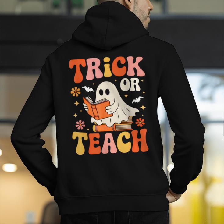 Trick Or Teach Halloween Shirt For Teacher Kids Floral Ghost Men's Hoodie Back Print, funny gift Trick Or Teach Halloween Shirt For Teacher Kids Floral Ghost Men's Hoodie Back Print, funny gift