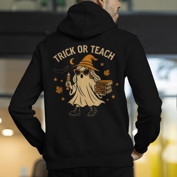 Trick Or Teach Halloween Teacher Men's Hoodie Back Print, funny gift