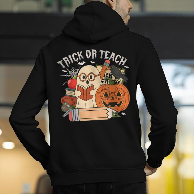 Trick Or Teach Retro Halloween Teacher Women Men Costume Men's Hoodie Back Print, funny gift Trick Or Teach Retro Halloween Teacher Women Men Costume Men's Hoodie Back Print, funny gift