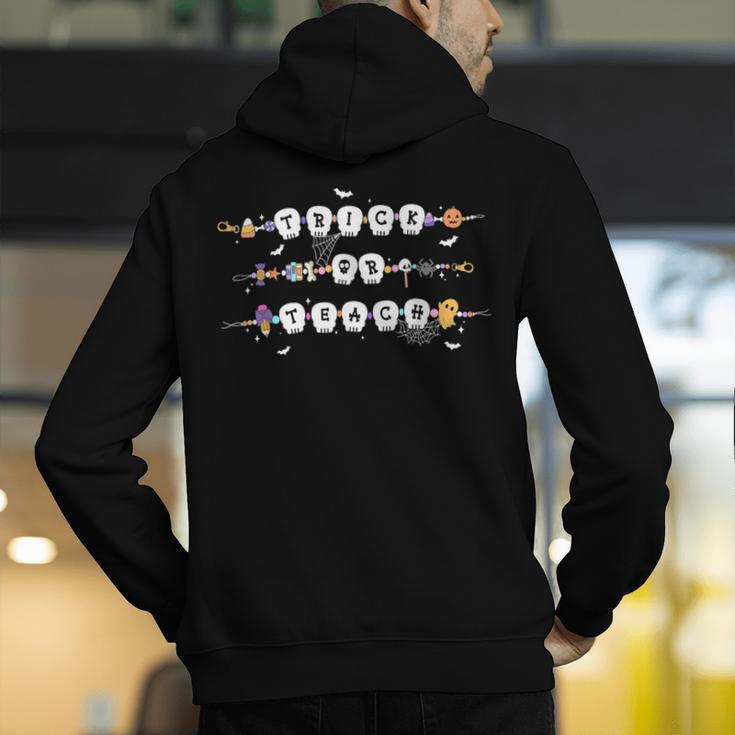 Trick Or Teach Spooky Teacher Happy Halloween Bracelet Men's Hoodie Back Print, funny gift