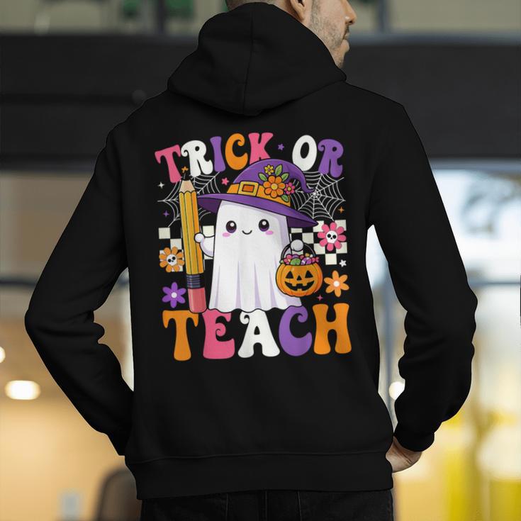 Trick Or Teach Teacher Pencil Ghost Halloween Teacher Men's Hoodie Back Print, funny gift Trick Or Teach Teacher Pencil Ghost Halloween Teacher Men's Hoodie Back Print, funny gift