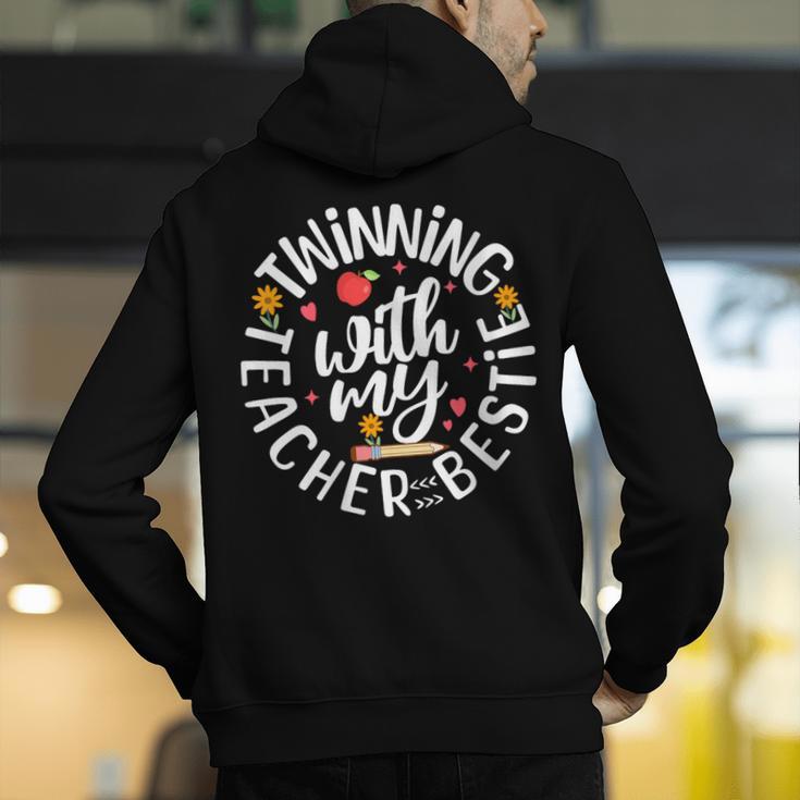 Twin Day For Spirit Week Teacher Bestie Matching Men's Hoodie Back Print, funny gift Twin Day For Spirit Week Teacher Bestie Matching Men's Hoodie Back Print, funny gift