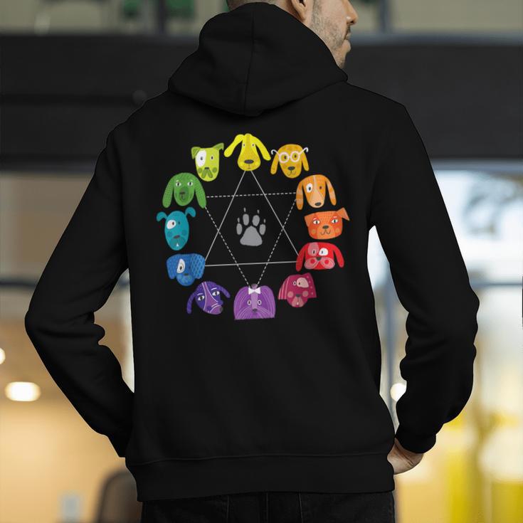 Unique For Artists By ADS Color Wheel Educational Art Teacher Dog Themed Artist Small Men's Hoodie Back Print, funny gift Unique For Artists By ADS Color Wheel Educational Art Teacher Dog Themed Artist Small Men's Hoodie Back Print, funny gift