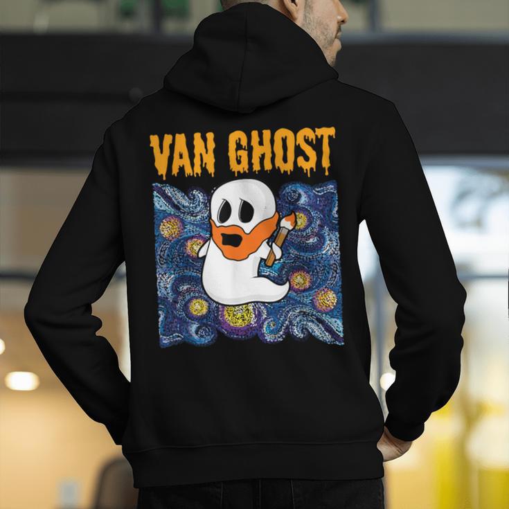 Van Ghost Art Teacher Halloween Van Gogh Starry Night Men's Hoodie Back Print, funny gift
