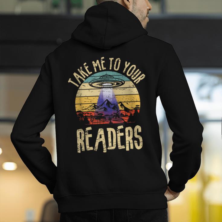 Vintage Take Me To Your Readers English Teacher Alien Space Men Women Men's Hoodie Back Print, English Teacher Hoodies, funny gift Vintage Take Me To Your Readers English Teacher Alien Space Men Women Men's Hoodie Back Print, English Teacher Hoodies, funny gift