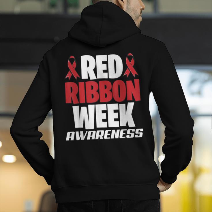 We Wear Red For Red Ribbon Week Awareness Mothers Teachers Men's Hoodie Back Print, funny gift We Wear Red For Red Ribbon Week Awareness Mothers Teachers Men's Hoodie Back Print, funny gift