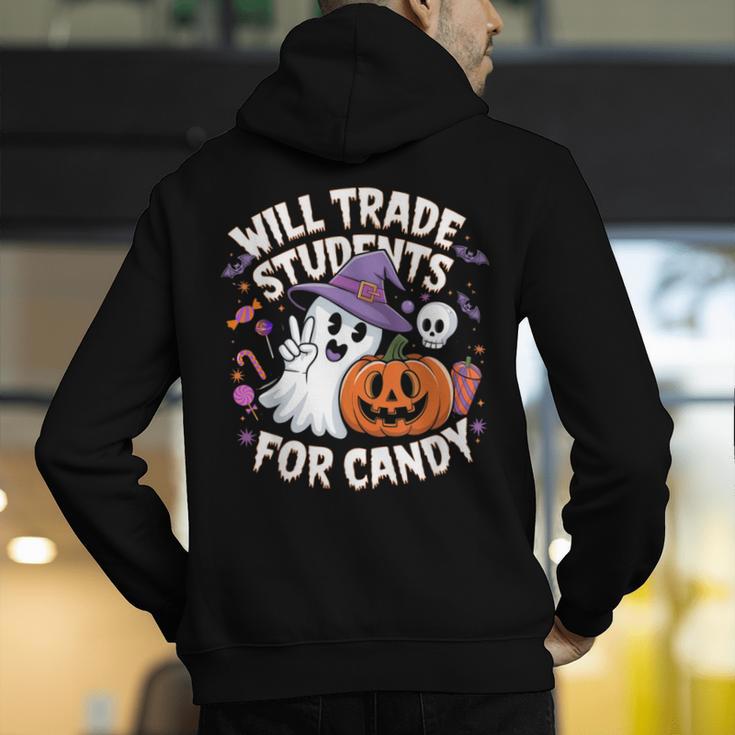 Will Trade Students For Candy Halloween Teacher Men's Hoodie Back Print, funny gift