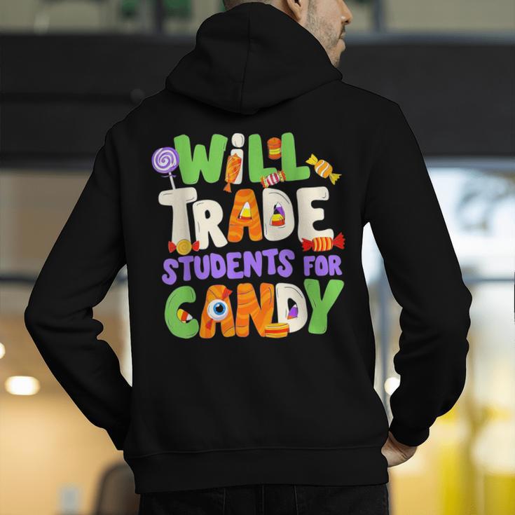 Will Trade Students For Candy Teacher Cute Halloween Costume Men's Hoodie Back Print, funny gift Will Trade Students For Candy Teacher Cute Halloween Costume Men's Hoodie Back Print, funny gift