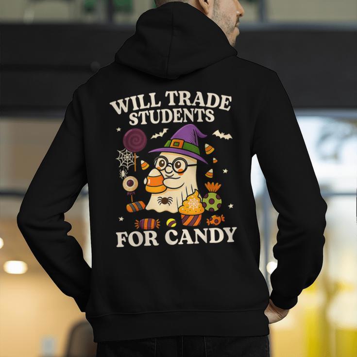 Will Trade Students For Candy Teacher Ghost Halloween Men's Hoodie Back Print, funny gift Will Trade Students For Candy Teacher Ghost Halloween Men's Hoodie Back Print, funny gift