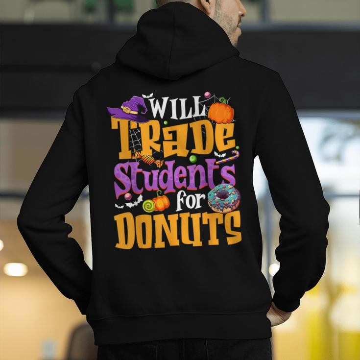 Will Trade Students For Donuts Halloween Teacher Men's Hoodie Back Print, funny gift Will Trade Students For Donuts Halloween Teacher Men's Hoodie Back Print, funny gift