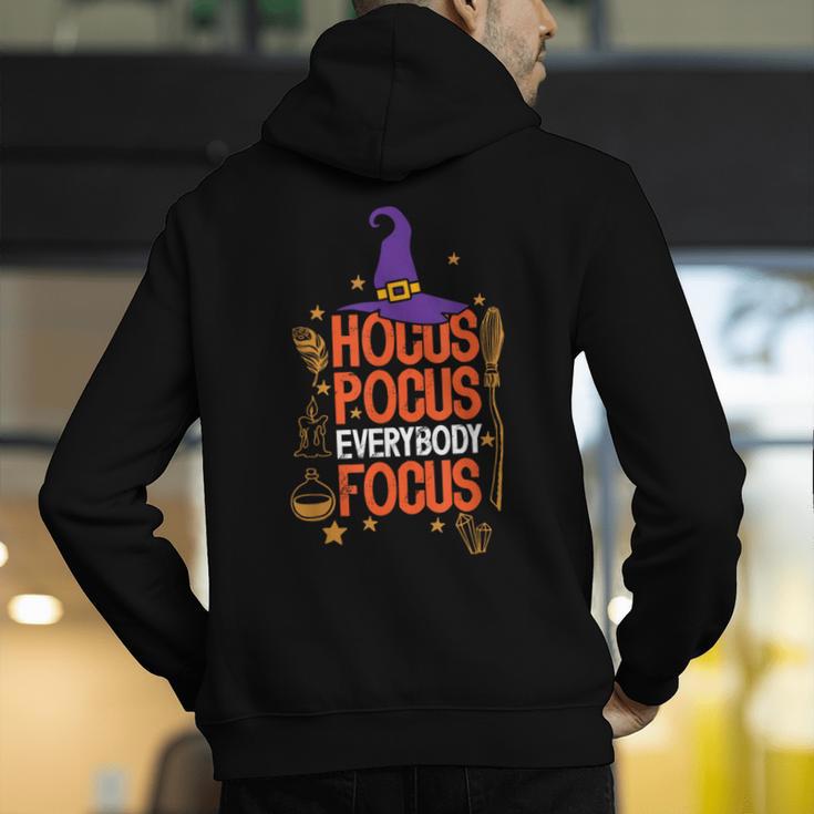 Witchy Halloween Hocus Pocus Everybody Focus Teacher Pumpkin Men's Hoodie Back Print, funny gift Witchy Halloween Hocus Pocus Everybody Focus Teacher Pumpkin Men's Hoodie Back Print, funny gift