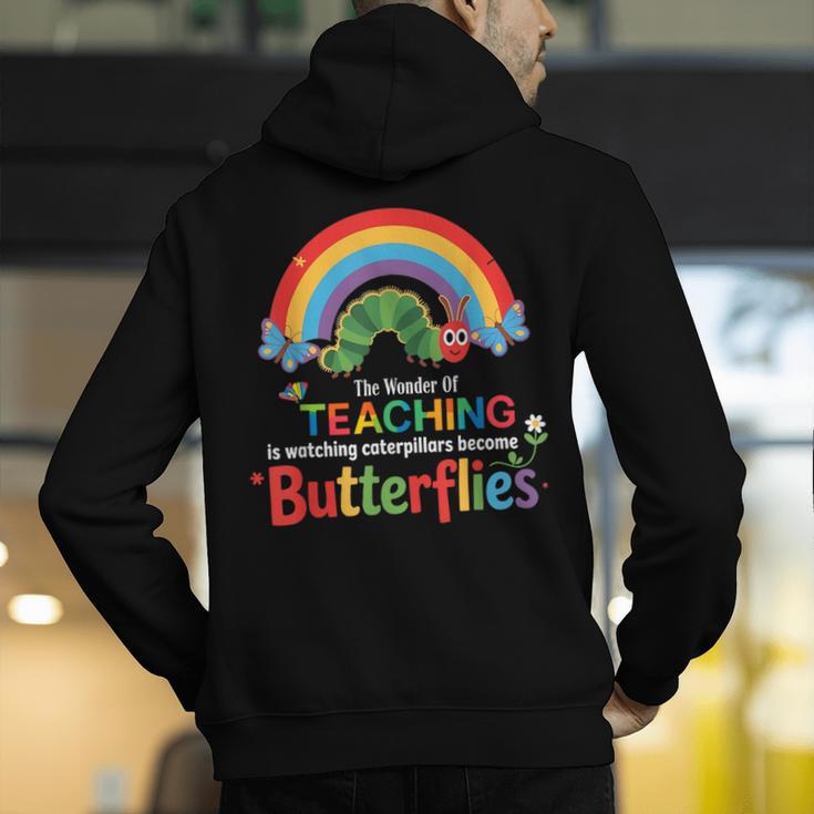The Wonder Of Teaching Is Watching Caterpillars Teacher Men's Hoodie Back Print, funny gift The Wonder Of Teaching Is Watching Caterpillars Teacher Men's Hoodie Back Print, funny gift