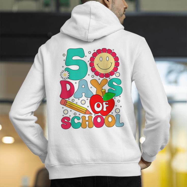 50 Days Of School Teacher Happy 50th Day Of School Kids Men's Hoodie Back Print, funny gift