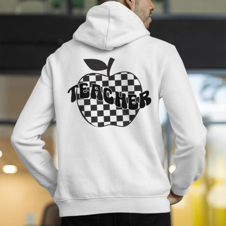 Back To School Checkered Apple Teacher Checkerboard Teacher For Men Women Girls Kids Men's Hoodie Back Print, funny gift Back To School Checkered Apple Teacher Checkerboard Teacher For Men Women Girls Kids Men's Hoodie Back Print, funny gift