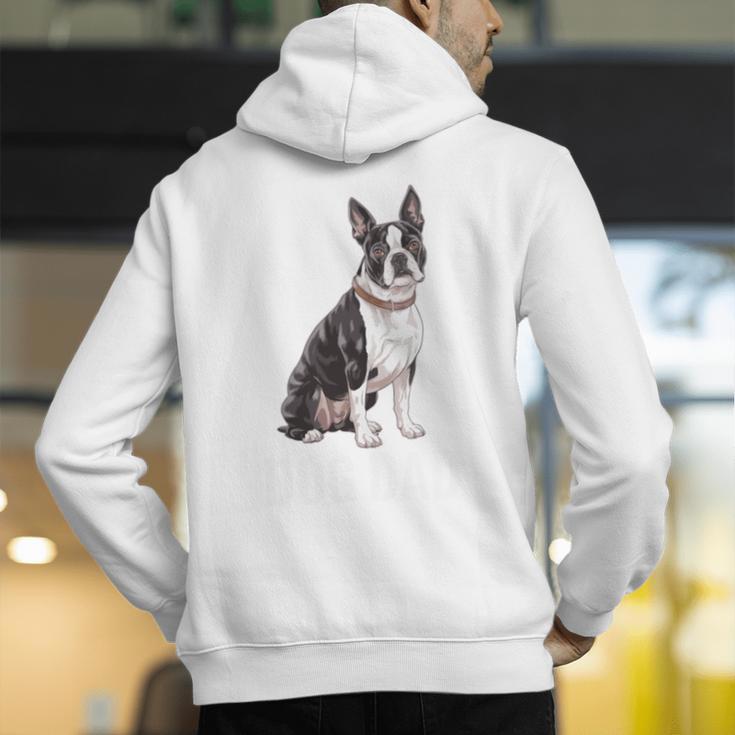 Boston Terrier Dog Dad Boston Terrier Dog Lovers Men's Hoodie Back Print, Boston Terrier Dad Hoodies, funny gift