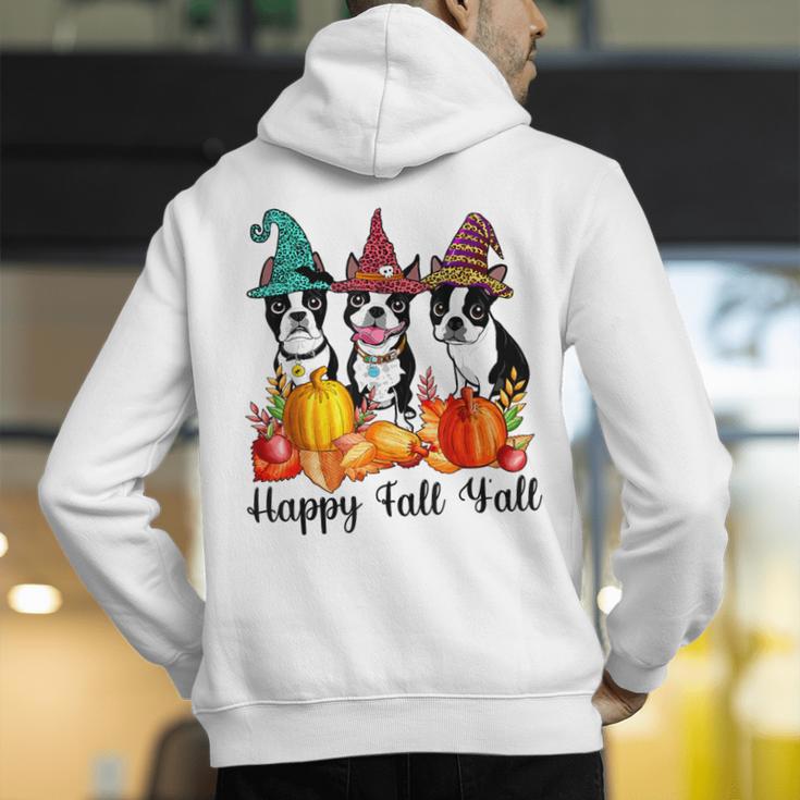 Boston Terrier Dog Lover Fall Ya'Ll Halloween Costume Men Women Men's Hoodie Back Print, Boston Terrier Halloween Hoodies, funny gift