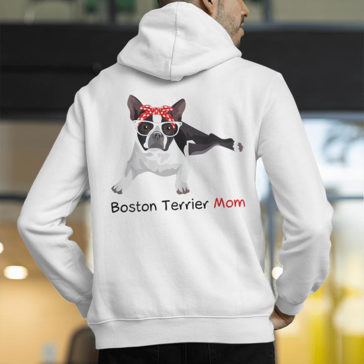 Boston Terrier Mom Bandana Boston Terrier Dog Men's Hoodie Back Print, Boston Terrier Mom Hoodies, funny gift