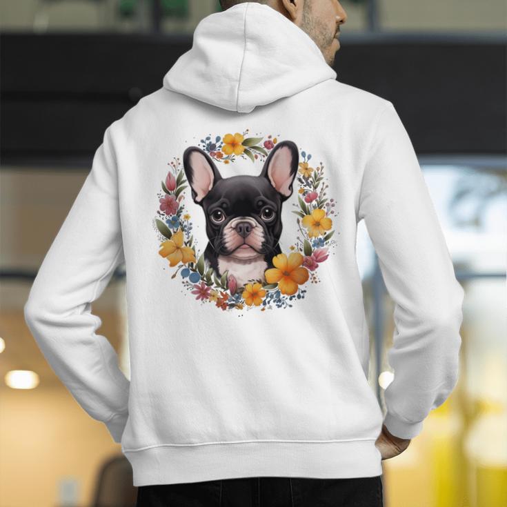 Boston Terrier Mom Floral Bostie Dog Lover Flowers Cute Men's Hoodie Back Print, Boston Terrier Mom Hoodies, funny gift