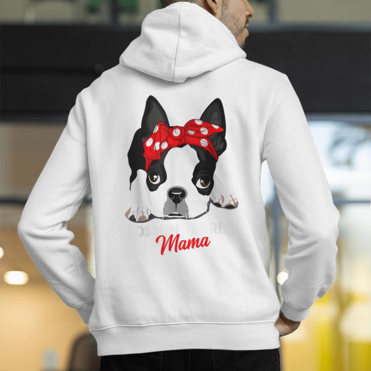 Boston Terrier Mum Dog Woman Idea Men's Hoodie Back Print, funny gift