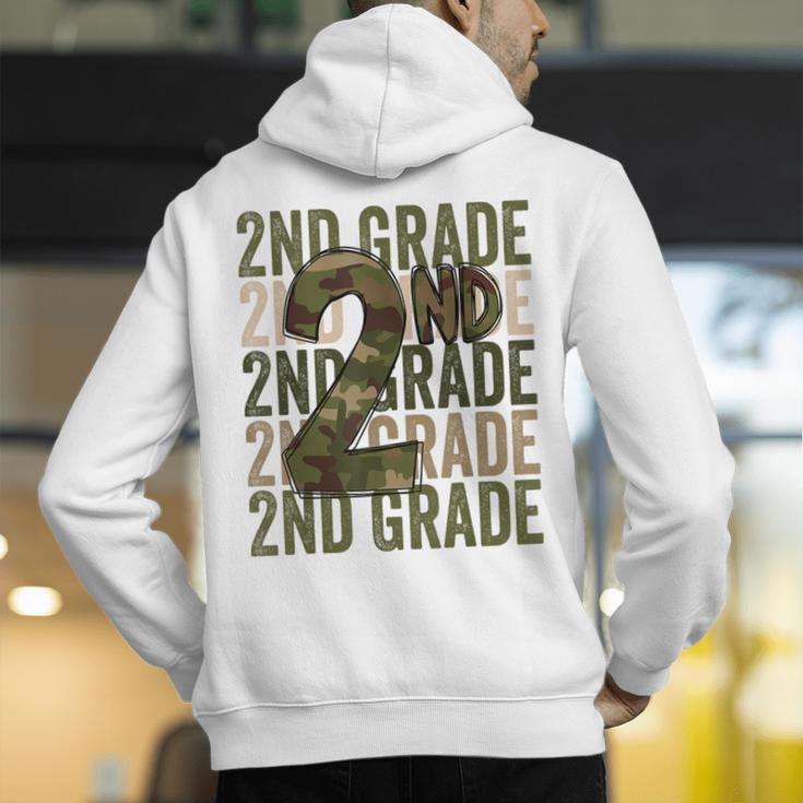 Camo Team 2nd Grade Squad Back To School Teacher Kids Boys Men's Hoodie Back Print, 2nd Grade Teacher Hoodies, funny gift