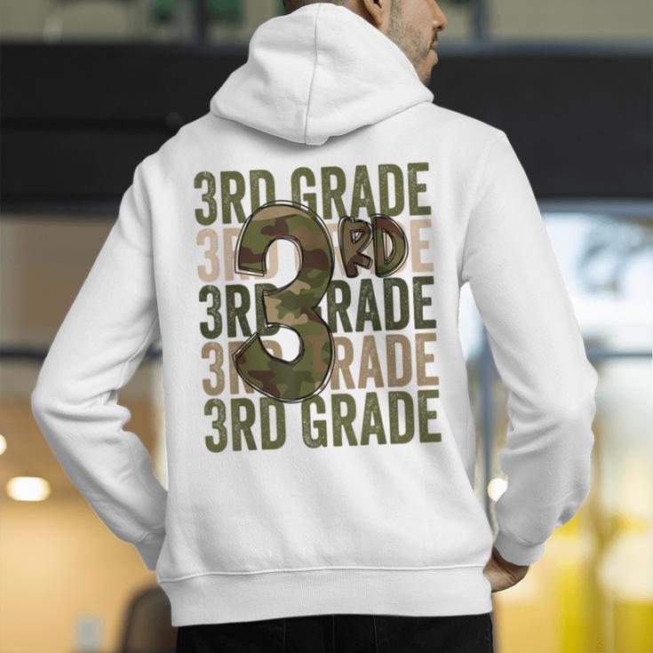Camo Team 3rd Grade Squad Back To School Teacher Kids Boys Men's Hoodie Back Print, funny gift