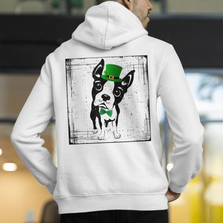 Cool Saint Patrick's Boston Terrier T Shirt For Dogs Lovers Men's Hoodie Back Print, funny gift