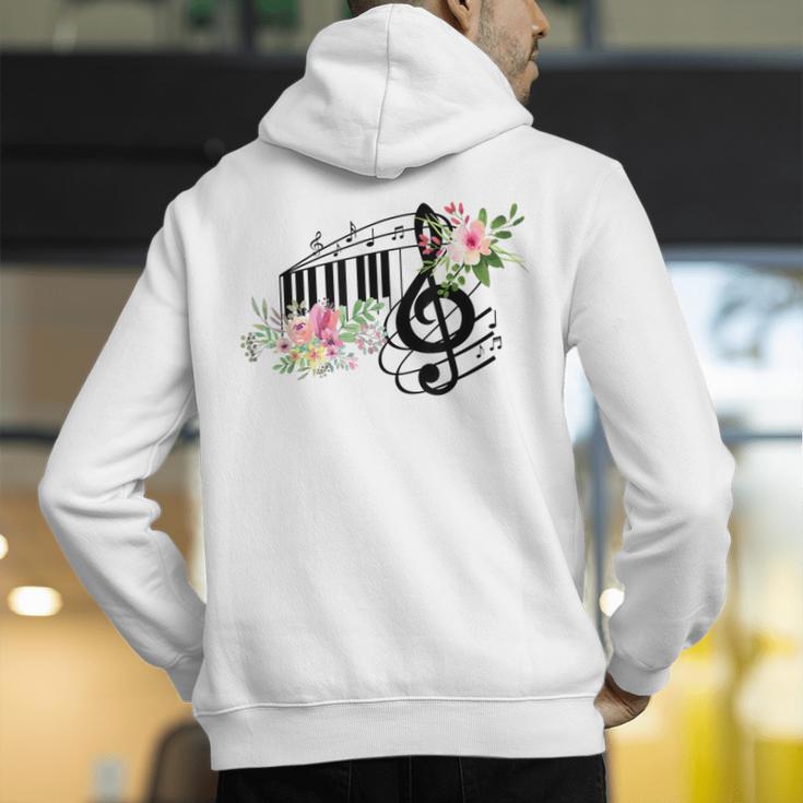 Cut Music Teacher Shirt With a Piano Keys Notes And Flowers Men's Hoodie Back Print, funny gift Cut Music Teacher Shirt With a Piano Keys Notes And Flowers Men's Hoodie Back Print, funny gift