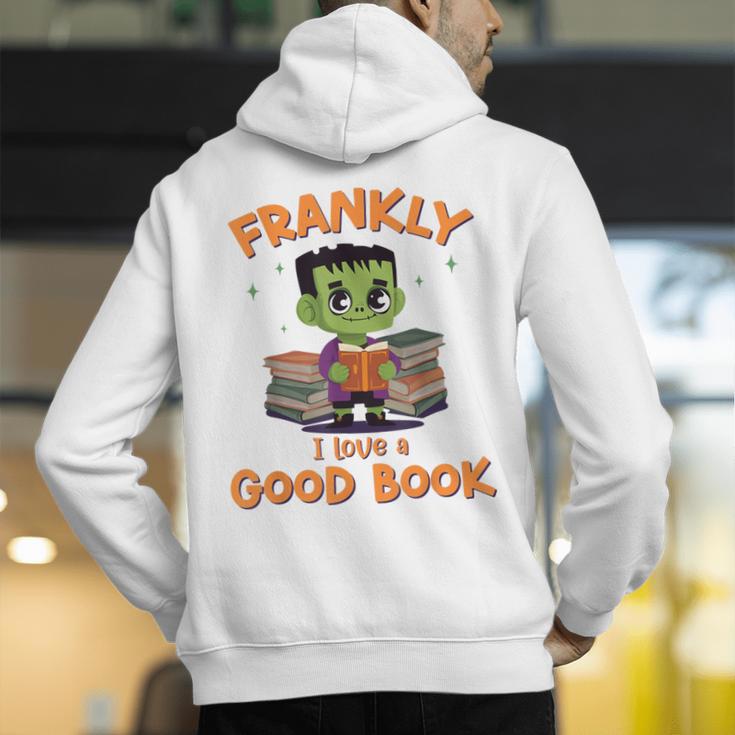 Cute Halloween Teacher Librarian Frankenstein Reading Books Men's Hoodie Back Print, funny gift Cute Halloween Teacher Librarian Frankenstein Reading Books Men's Hoodie Back Print, funny gift