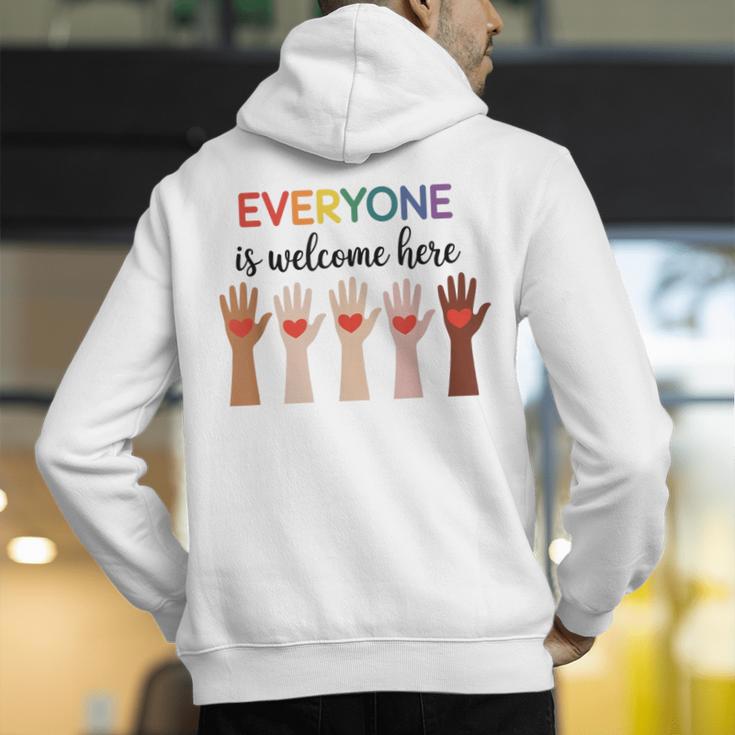 Everyone Is Welcome Here Idaho Teacher Men's Hoodie Back Print, funny gift Everyone Is Welcome Here Idaho Teacher Men's Hoodie Back Print, funny gift