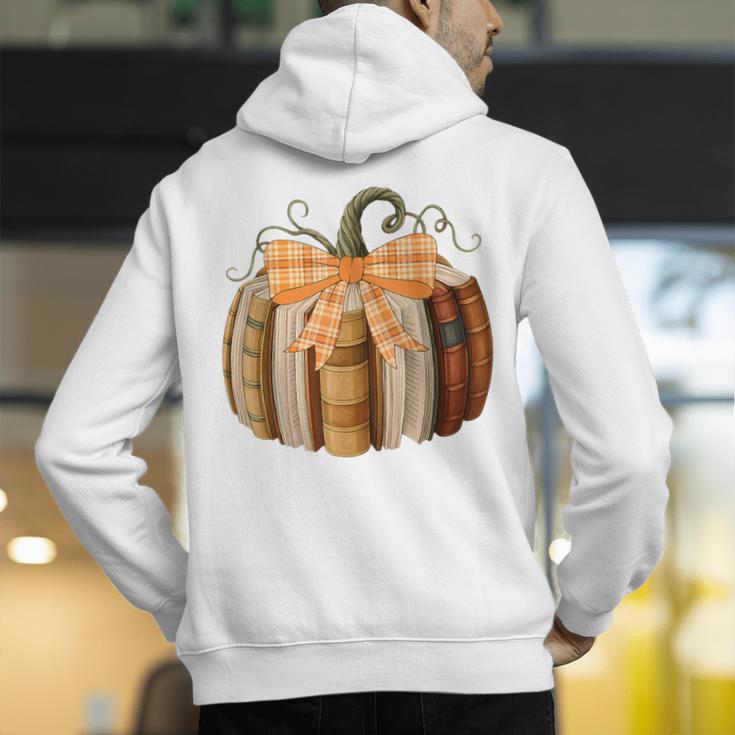 Fall Book Pumpkin Halloween Teacher Librarian Thanksgiving Men's Hoodie Back Print, funny gift Fall Book Pumpkin Halloween Teacher Librarian Thanksgiving Men's Hoodie Back Print, funny gift