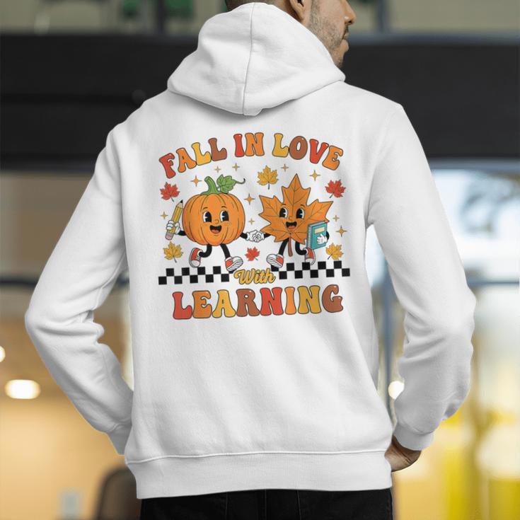 Fall In Love With Learning Teacher Student Autumn Pumpkin Men's Hoodie Back Print, funny gift Fall In Love With Learning Teacher Student Autumn Pumpkin Men's Hoodie Back Print, funny gift