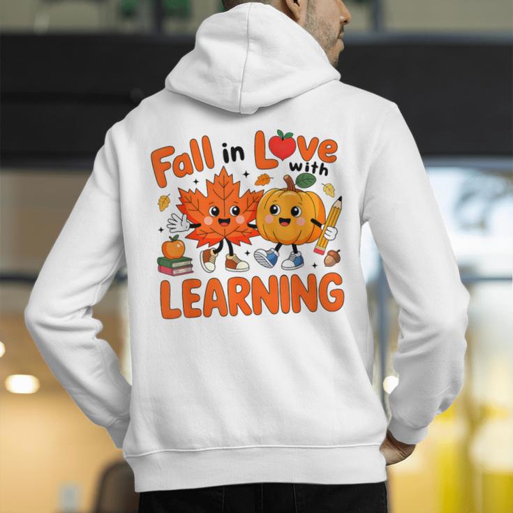 Fall In Love With Learning Thanksgiving Teacher Student Kids Men's Hoodie Back Print, funny gift Fall In Love With Learning Thanksgiving Teacher Student Kids Men's Hoodie Back Print, funny gift