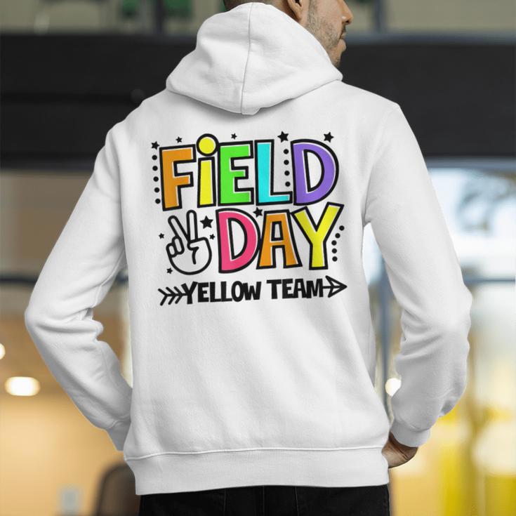 Field Day Yellow Team For Teacher Kids Field Day Games Men's Hoodie Back Print, funny gift