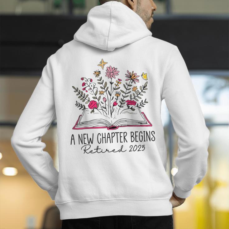 Floral Book a New Chapter Begins Retired Retirement Teacher Men's Hoodie Back Print, funny gift Floral Book a New Chapter Begins Retired Retirement Teacher Men's Hoodie Back Print, funny gift