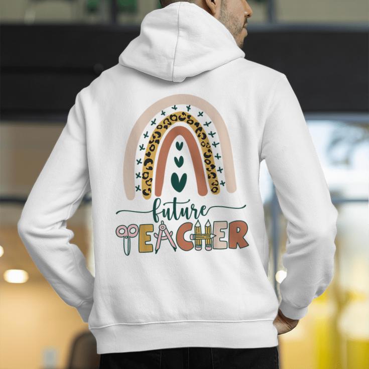 Future Teacher Boho Rainbow Leopard New Grad Student Men's Hoodie Back Print, Future Teacher Hoodies, funny gift Future Teacher Boho Rainbow Leopard New Grad Student Men's Hoodie Back Print, Future Teacher Hoodies, funny gift