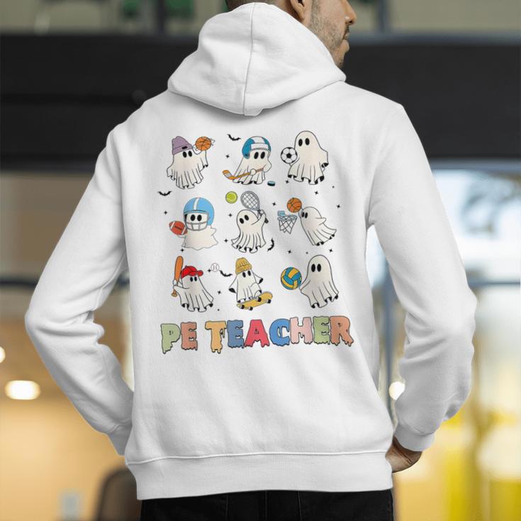 Halloween PE Teacher Spooky Physical Education Teacher Men's Hoodie Back Print, Pe Teacher Hoodies, funny gift