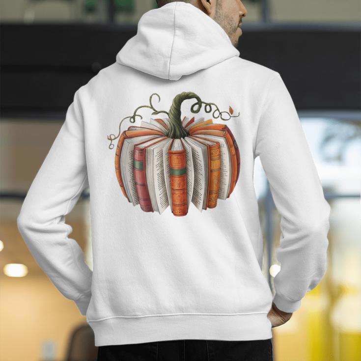 Halloween Teacher Librarians Fall Book Pumpkin Retro Reading Men's Hoodie Back Print, funny gift Halloween Teacher Librarians Fall Book Pumpkin Retro Reading Men's Hoodie Back Print, funny gift