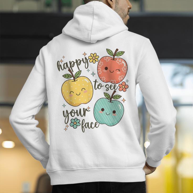 Happy To See Your Face Teacher Apple Men's Hoodie Back Print, funny gift