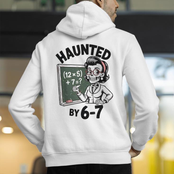 Haunted 67 Skeleton Math Teacher Halloween Costume Math Pun Men's Hoodie Back Print, funny gift Haunted 67 Skeleton Math Teacher Halloween Costume Math Pun Men's Hoodie Back Print, funny gift