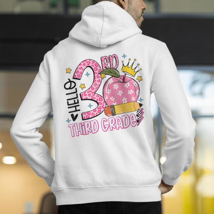 Hello 3rd Third Grade Back To School Pink Leopard Teacher Men's Hoodie Back Print, funny gift Hello 3rd Third Grade Back To School Pink Leopard Teacher Men's Hoodie Back Print, funny gift