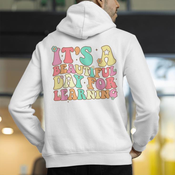 It's Beautiful Day For Learning Retro Teacher Students Women Men's Hoodie Back Print, funny gift It's Beautiful Day For Learning Retro Teacher Students Women Men's Hoodie Back Print, funny gift