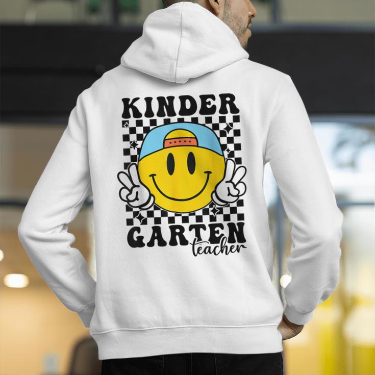 Kindergarten Teacher Hippie Smile Face Back School Men's Hoodie Back Print, funny gift Kindergarten Teacher Hippie Smile Face Back School Men's Hoodie Back Print, funny gift