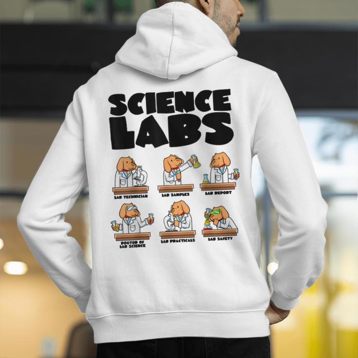 Labrador Retriever Science Labs Dog Lover Teacher Men's Hoodie Back Print, Science Teacher Hoodies, funny gift