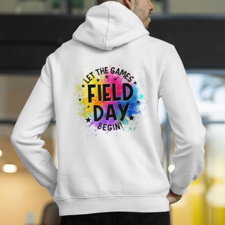 Let The Games Begin Field Day Fun Day Teachers Boys Girls Men's Hoodie Back Print, funny gift