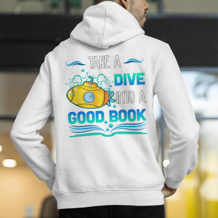 Librarian Teacher Dive Into A Good Book Reading Premium Tri-Blend Men's Hoodie Back Print, funny gift Librarian Teacher Dive Into A Good Book Reading Premium Tri-Blend Men's Hoodie Back Print, funny gift