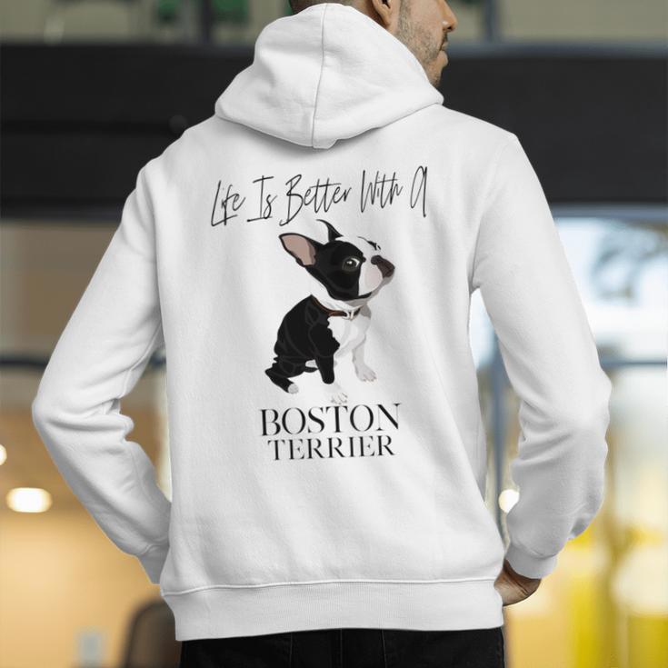 Life Is Better With A Boston Terrier Dog For Lover Men's Hoodie Back Print, funny gift