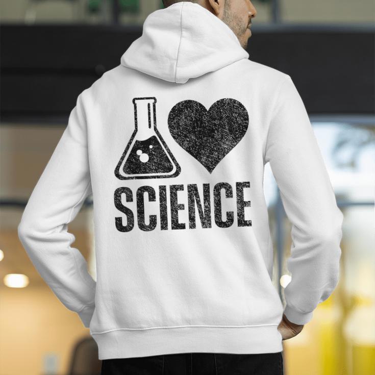I Love Science Lover Teacher Scientist Sciences Men's Hoodie Back Print, Science Teacher Hoodies, funny gift