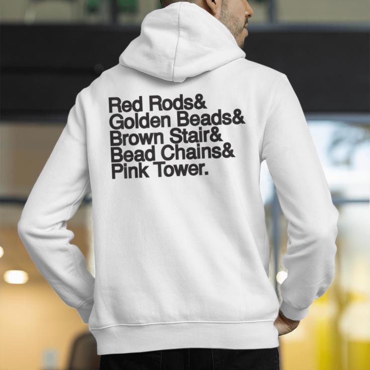 Montessori Helvetica Education Teacher Men's Hoodie Back Print, funny gift